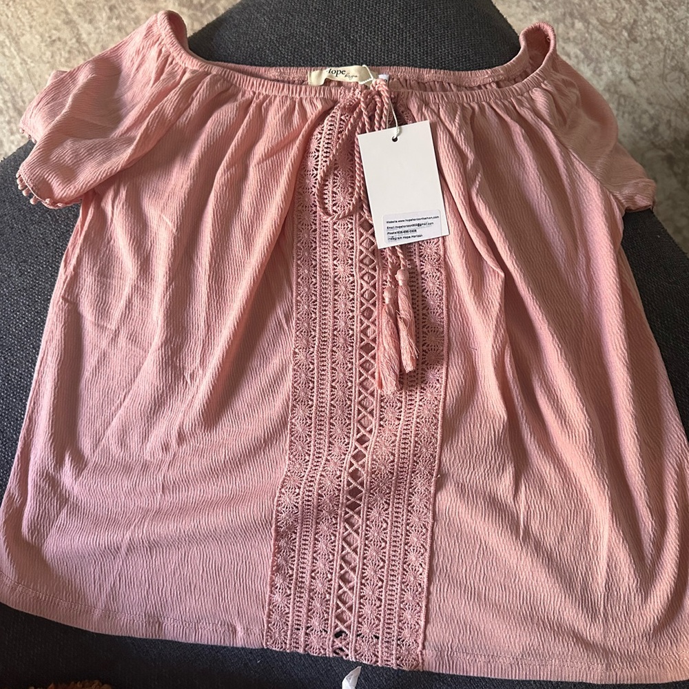 Pink Off-Shoulder Women's Top